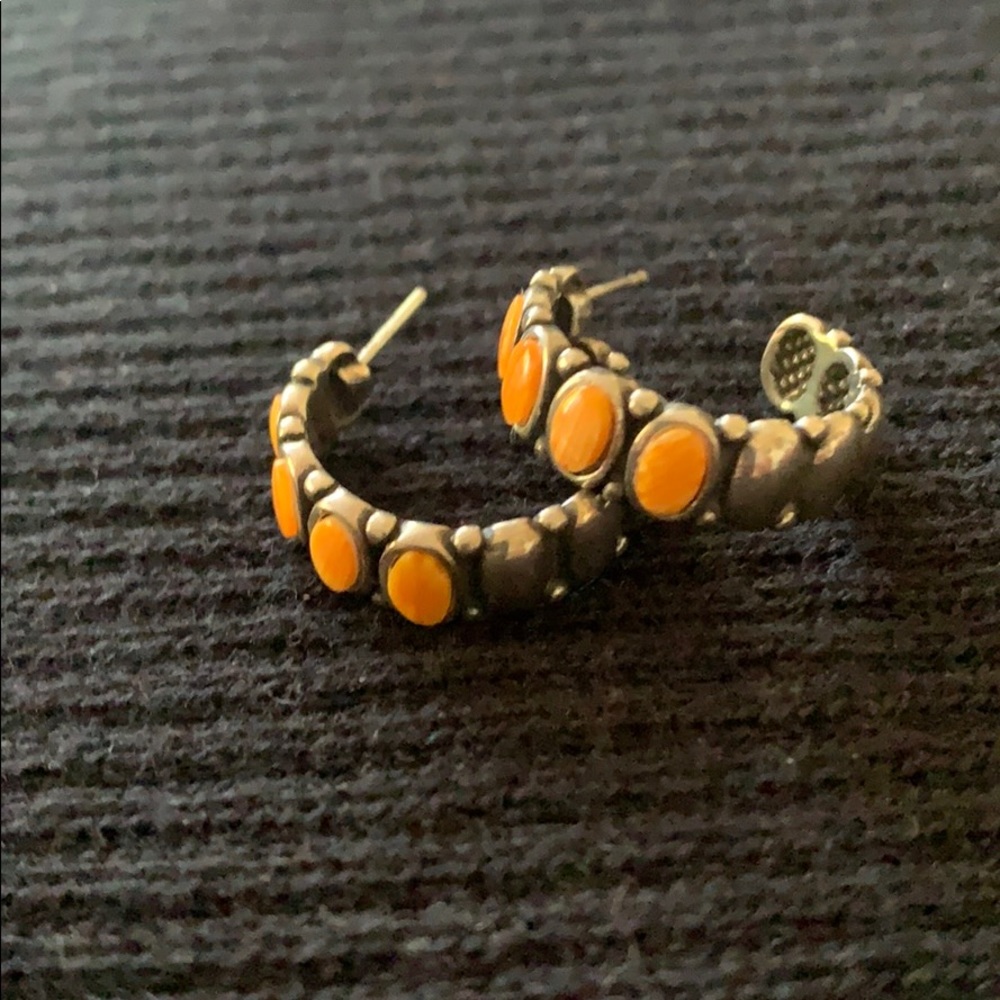 Vintage orange spiny oyster earrings